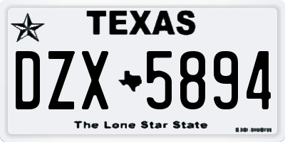 TX license plate DZX5894
