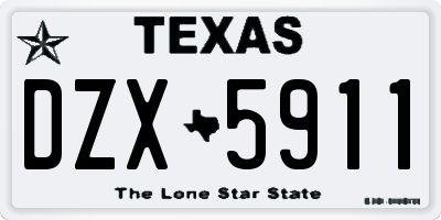 TX license plate DZX5911