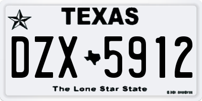 TX license plate DZX5912