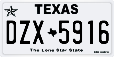 TX license plate DZX5916