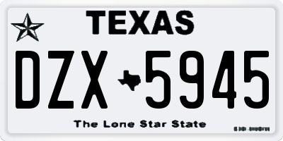TX license plate DZX5945