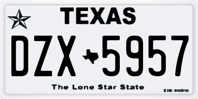 TX license plate DZX5957