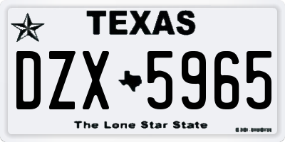 TX license plate DZX5965