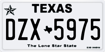 TX license plate DZX5975