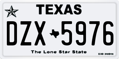 TX license plate DZX5976