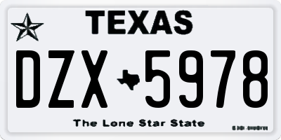 TX license plate DZX5978