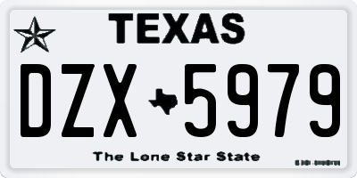 TX license plate DZX5979