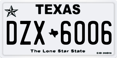 TX license plate DZX6006