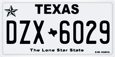 TX license plate DZX6029