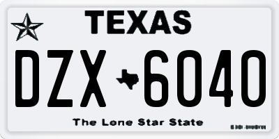 TX license plate DZX6040