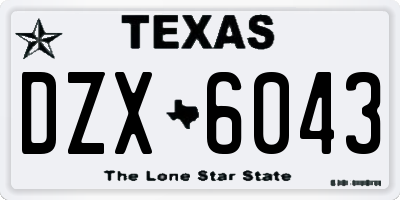 TX license plate DZX6043