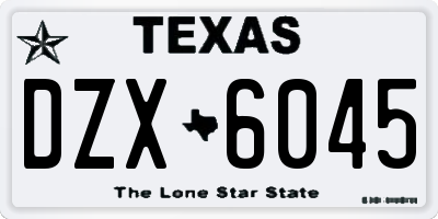 TX license plate DZX6045