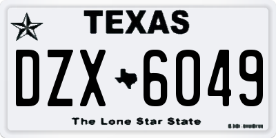 TX license plate DZX6049