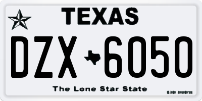 TX license plate DZX6050