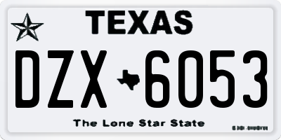 TX license plate DZX6053