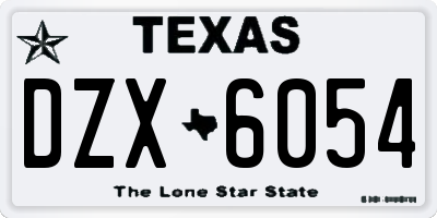 TX license plate DZX6054