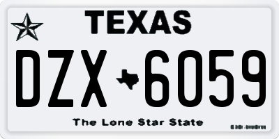TX license plate DZX6059