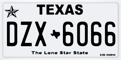 TX license plate DZX6066