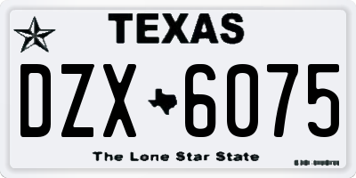 TX license plate DZX6075