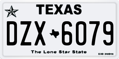 TX license plate DZX6079