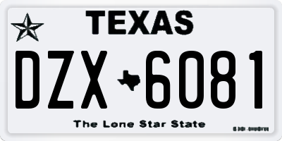 TX license plate DZX6081