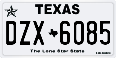 TX license plate DZX6085
