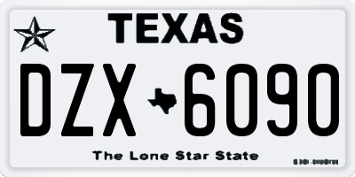 TX license plate DZX6090