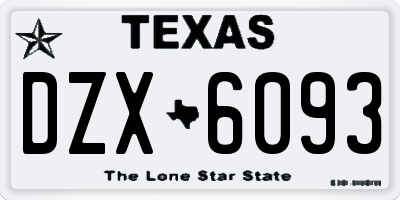 TX license plate DZX6093