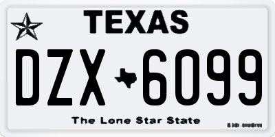 TX license plate DZX6099