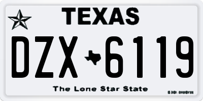 TX license plate DZX6119