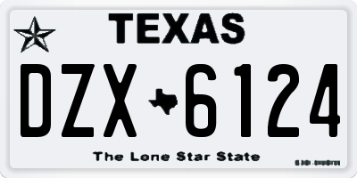 TX license plate DZX6124