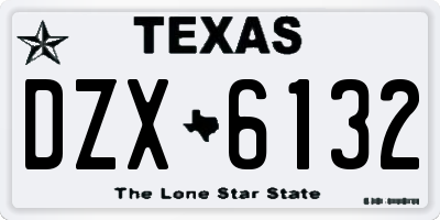 TX license plate DZX6132