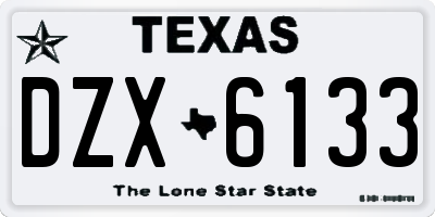 TX license plate DZX6133