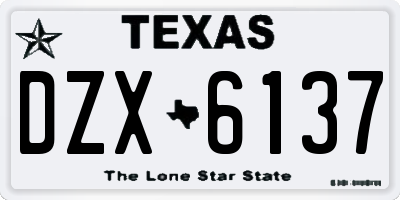 TX license plate DZX6137