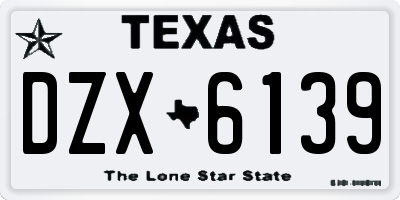 TX license plate DZX6139