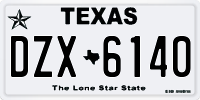 TX license plate DZX6140