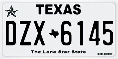 TX license plate DZX6145
