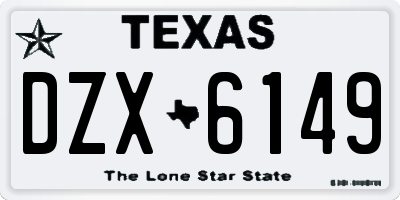 TX license plate DZX6149