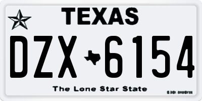 TX license plate DZX6154