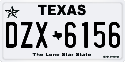 TX license plate DZX6156