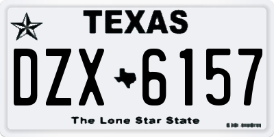 TX license plate DZX6157