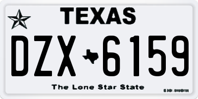 TX license plate DZX6159