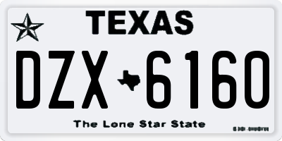 TX license plate DZX6160