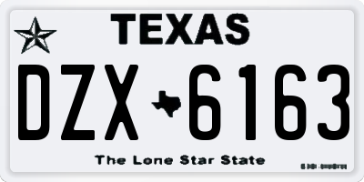 TX license plate DZX6163