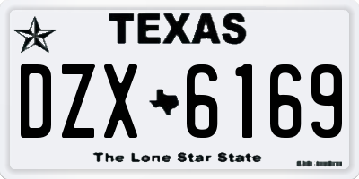 TX license plate DZX6169