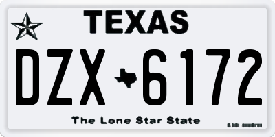 TX license plate DZX6172