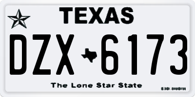 TX license plate DZX6173