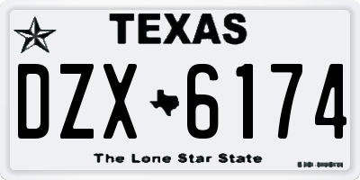 TX license plate DZX6174