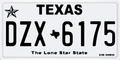 TX license plate DZX6175