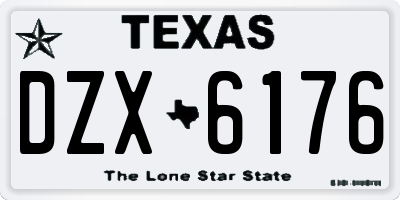 TX license plate DZX6176